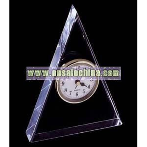 glass triangle shape award clock