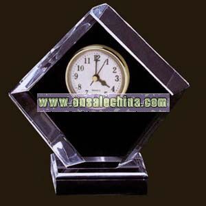 Pentagon clear acrylic award clock