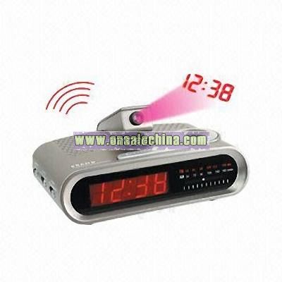 AM/FM LED Projection Clock Radio with Dual Alarm