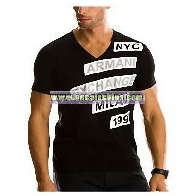 Armani Exchange Colorblock V-Neck T-Shirt