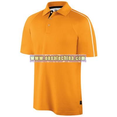 Adidas Mens Short Sleeve ClimaLite Contrast Pique Polo - Kumquat