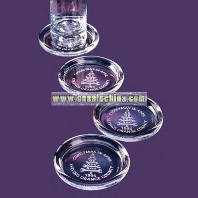 Set of four crystal coasters