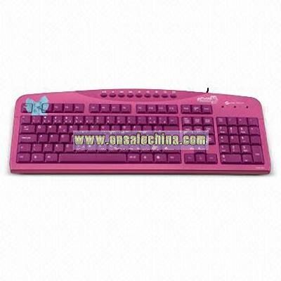 Pink Computer Wired Keyboard