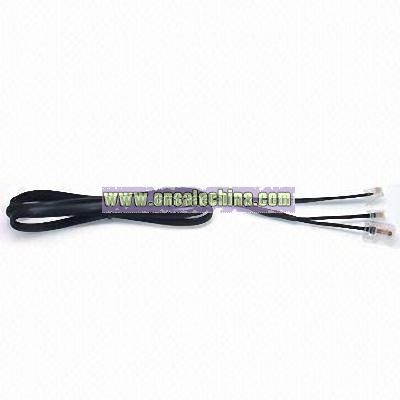 Network Cable with 1.0 to 8.0m Length and RJ11 or RJ45 or RJ9 Plug