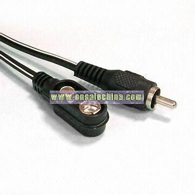 RCA Plug to Battery Clip for Home Appliances