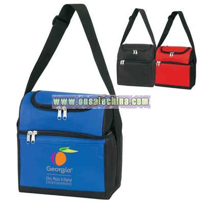 Economy 24-can cooler bag with large front zipper pocket