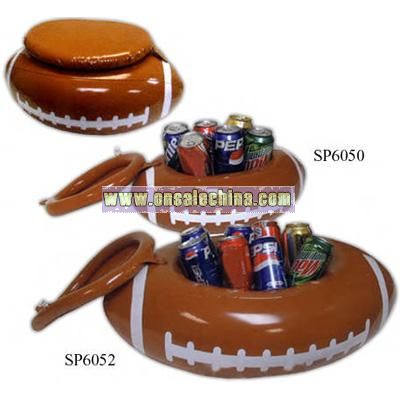 Inflatable football shaped can cooler