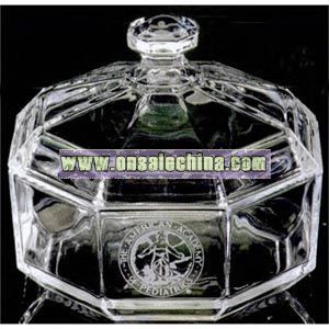 crystal covered candy dish
