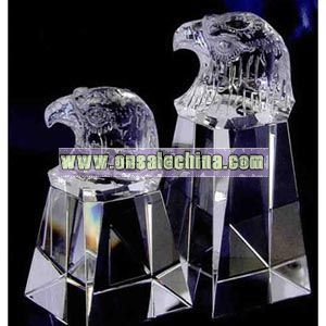 carved eagle head crystal award