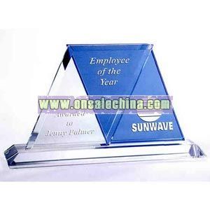 crystal triangle shape award