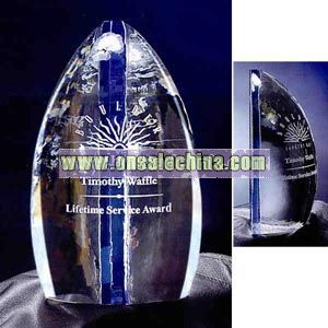 Optic 1/2 egg shaped crystal award