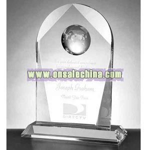Dome shaped optic crystal award