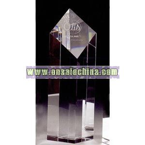 Optical crystal diamond tower award