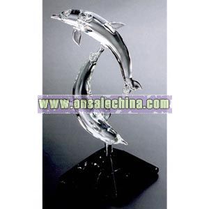 crystal dolphins figurine