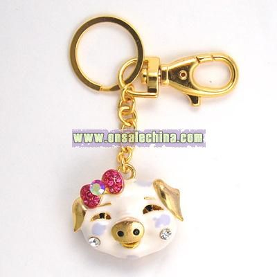 Crystal Pig Keychain / Purse Charm