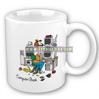 Funny Computer Geek Cartoon Cup