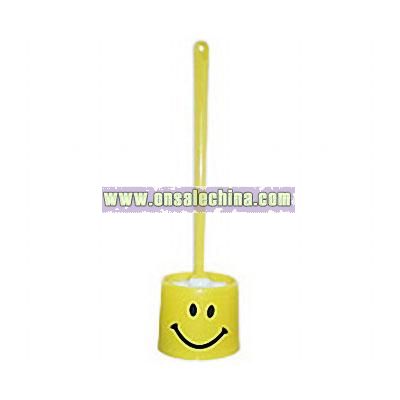 Smiley Face Toilet Brush & Cup Set