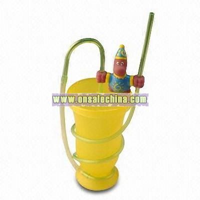 Yellow Plastic Straw Cup