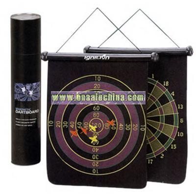 Magnetic dart board game with Hanging string