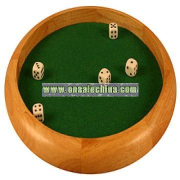 Wooden Round Dice Tray