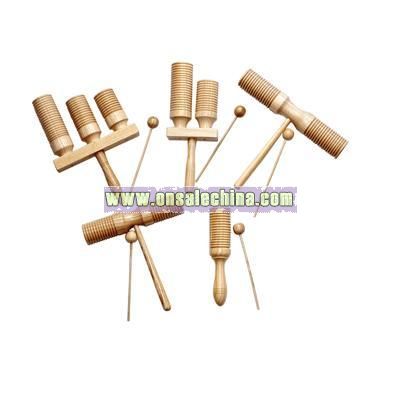 wood agogo with mallet