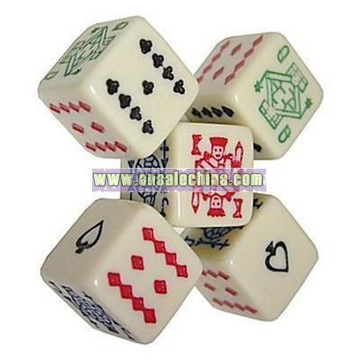 6 Sided poker dice. Play a game of draw poker with these special dice