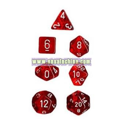 Polyhedral 7-Die Translucent Dice Set - Red