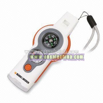 Multi-function LED Flashlights with Magnifier Compass and Whistle