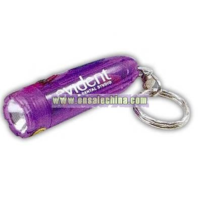 Mini long translucent flashlight with key chain