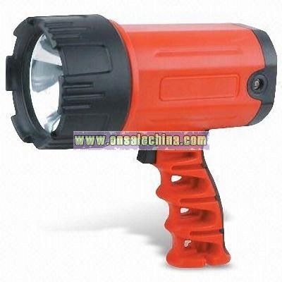 Handheld Spotlight with 8W Halogen Bulb and LED Indicator