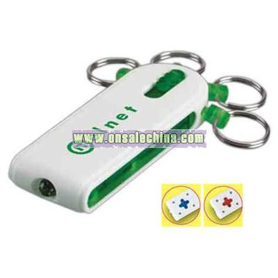 Promotional Multi-ring Flashlight Keychain