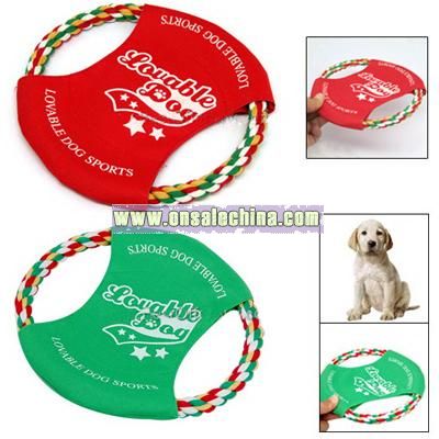 Cotton Rope Dog Puppy Doggle Doggie Frisbee Flyer Toy