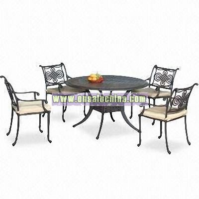 Patio Furniture Set with Table and Arm Chair