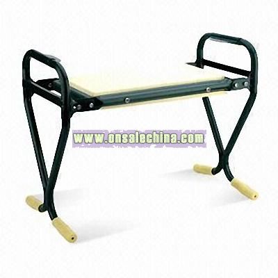 Garden Seat with Iron Frame in Green