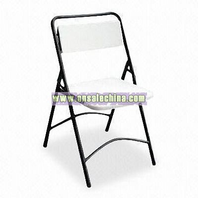 Portable Blow Molding Chair with Folding Steel Legs