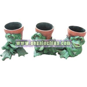 Polyresin Frog Flower Pot and Animal Planter