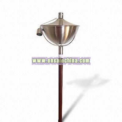 Stainless Steel Garden Oil Lamp with Snuffer Cap