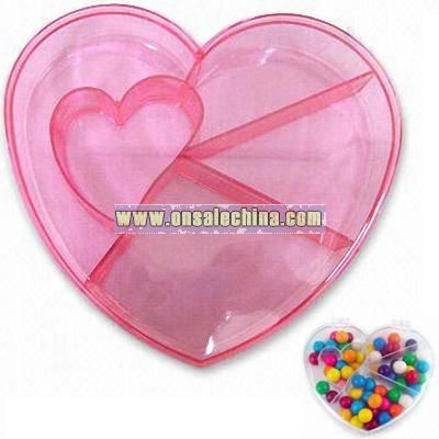 Food Container with Compartments in Heart Shape