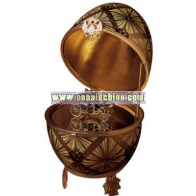 Imperial Coronation Limoges porcelain musical decorative egg