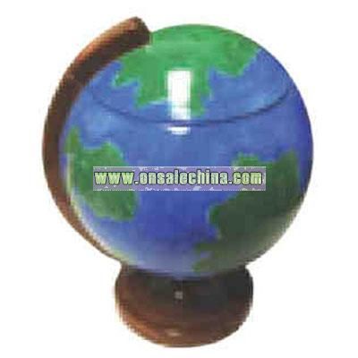 Globe shaped cookie jar