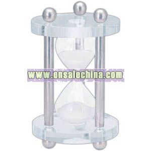 Clear with silver acrylic sand timer