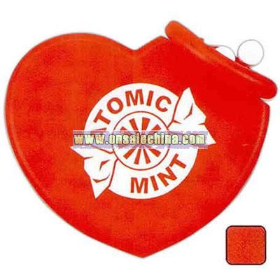 Translucent Red heart shaped container with mints