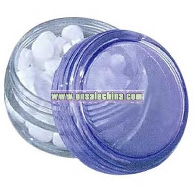 Round plastic mint jar