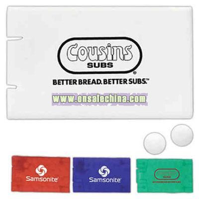 Credit card size package of mints