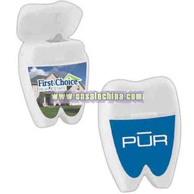Mint flavored tooth shaped dental floss