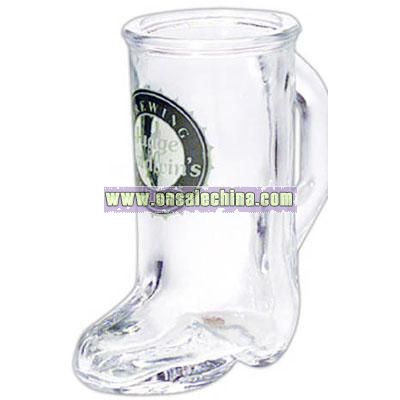 Clear boot shape 1.5 oz shot glass