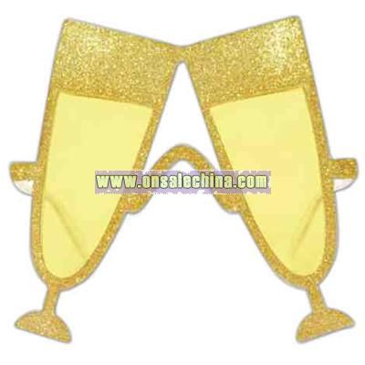 Gold - Champagne glass shaped sunglasses