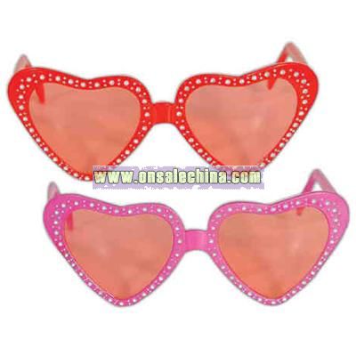 Diamond heart shaped sunglasses