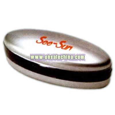 Oval shaped soft-zipper sunglasses case