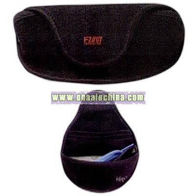 Hard polyester sunglass case with velcro closure